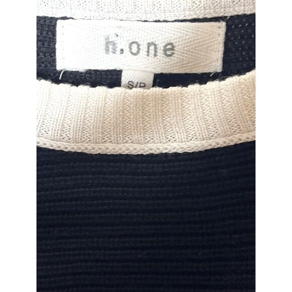 H One Colorblock Knit Sweater Black White Gray Women’s Size Small - Picture 7 of 11